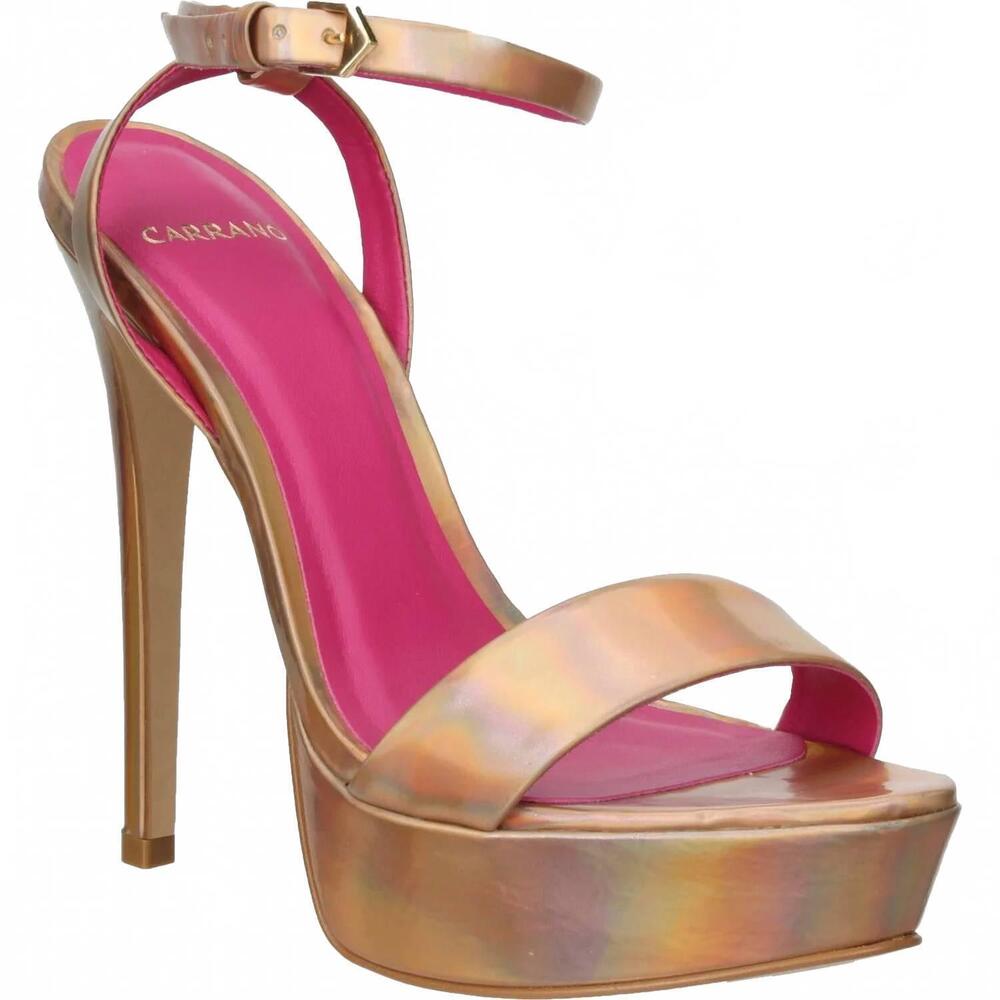NEW CARRANO women's nancy high heel dress platform sandals in gold